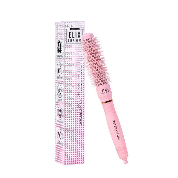 SisterYoung ELIX CERA HEAT PINK keraaminen pyöreä hiusharja 25 mm 1 kpl kuva 1