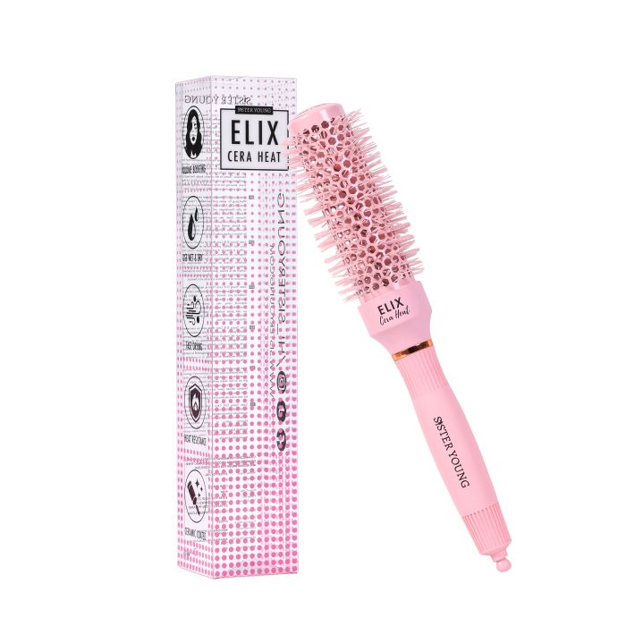 SisterYoung ELIX CERA HEAT PINK keraaminen pyöreä hiusharja 32 mm 1 kpl kuva 1