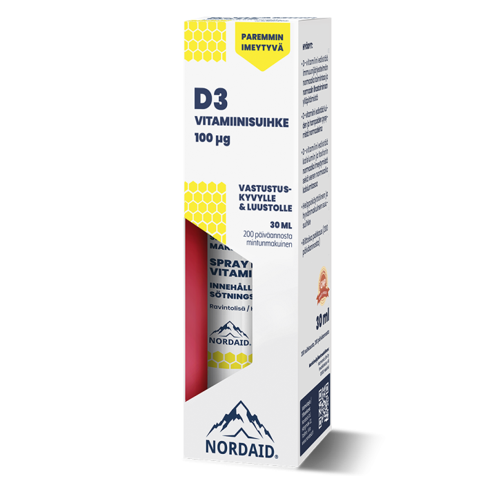 Nordaid D-vitamiinisuihke 100 mcg spray pullo 30 ml kuva 2