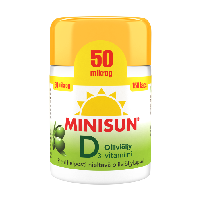 Minisun D-vitamiini Oliiviöljy 50 mikrog 150 KPL