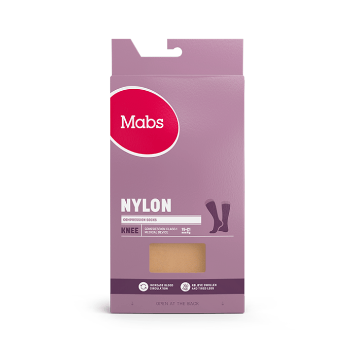 Mabs Nylon tukisukka sand XL 1 pari