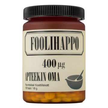 APTEEKIN OMA FOOLIHAPPO 400 MIKROG 100 tabl