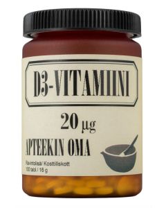 APTEEKIN OMA D3-VITAMIINI 20 MIKROG 100 tabl