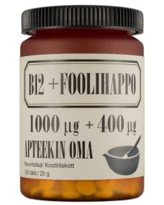 APTEEKIN OMA B12+FOOLIHAPPO IMESKELTÄVÄ