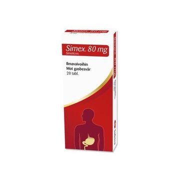 Simex 80 mg purutabl simeticon 20 fol