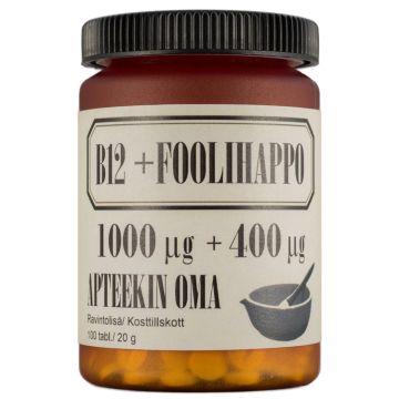 APTEEKIN OMA B12+FOOLIHAPPO IMESKELTÄVÄ