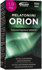 MELATONIINI ORION 1,9 MG SUUSSA HAJOAVA 100 TABL