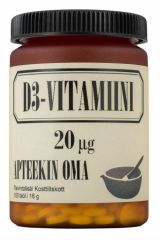 APTEEKIN OMA D3-VITAMIINI 20 MIKROG 100 tabl