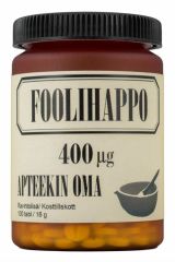 APTEEKIN OMA FOOLIHAPPO 400 MIKROG 100 tabl