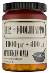 APTEEKIN OMA B12+FOOLIHAPPO IMESKELTÄVÄ